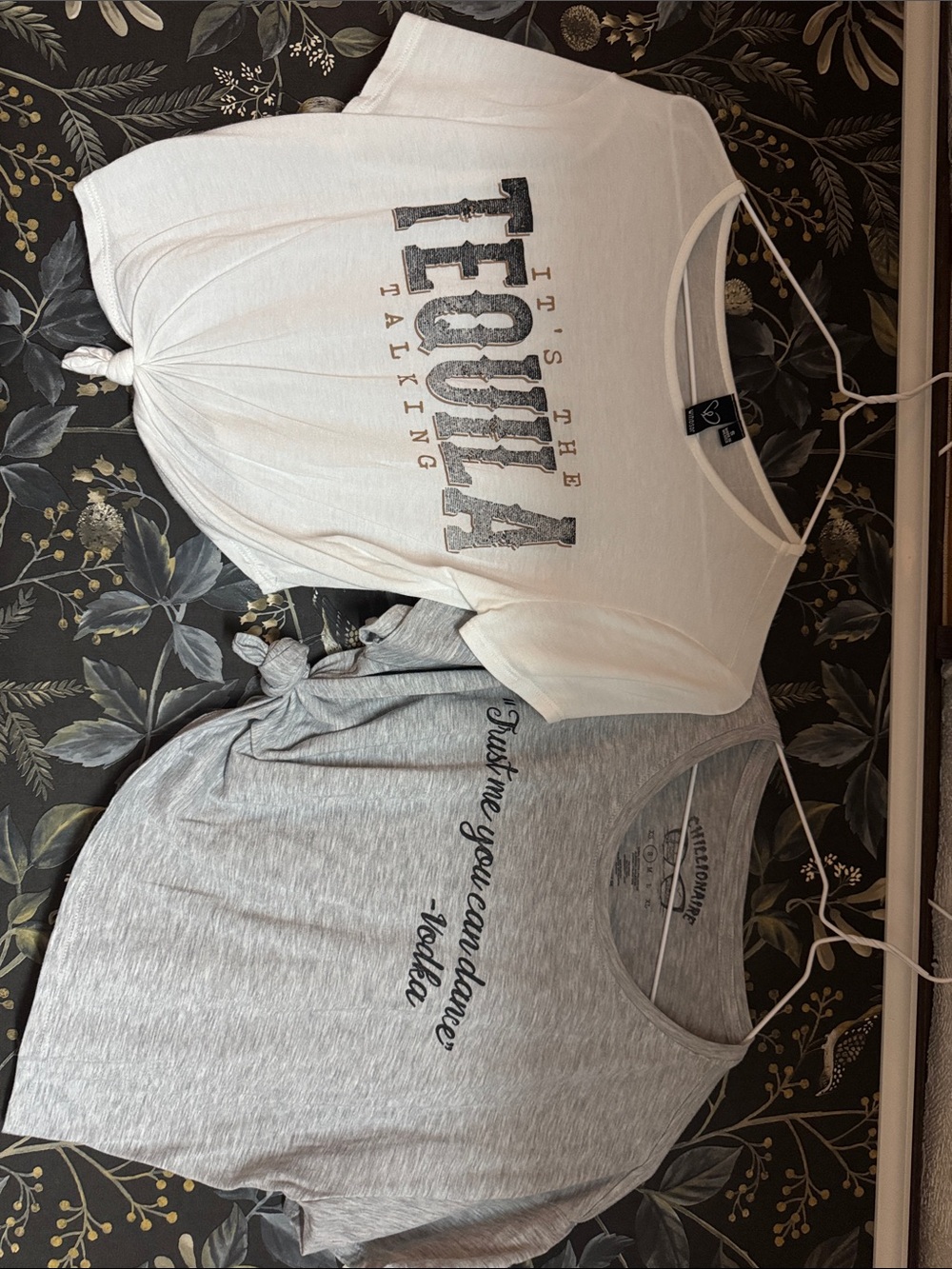 Windsor and Chillionair Graphic Knotted Crop Tops